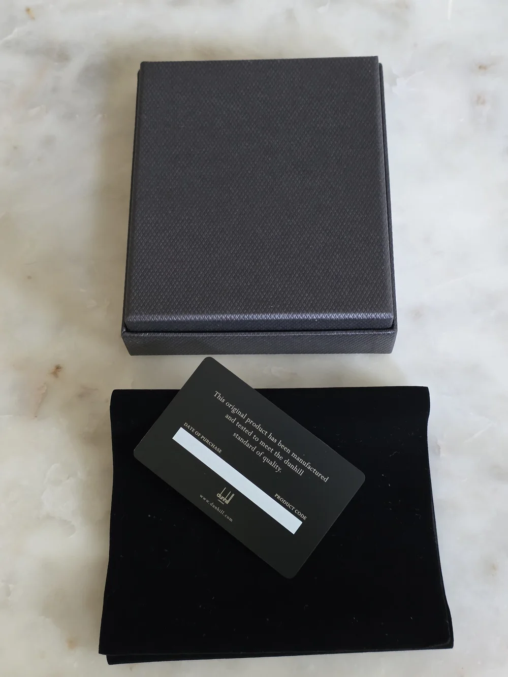 Dunhill Black Textured Card Holder Gift Box Set